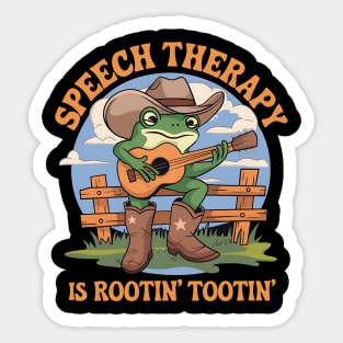 Speech Therapy Is Rootin Tootin Cute Western Frog SLP Sticker